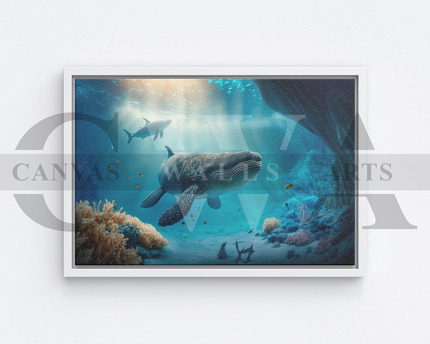 Underwater World Canvas Wall Art Animal Poster Print