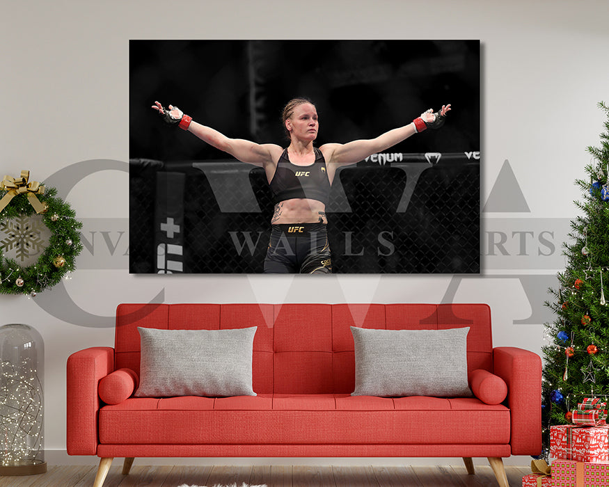 Valentina Shevchenko Black & White Canvas Art MMA Canvas Wall Art