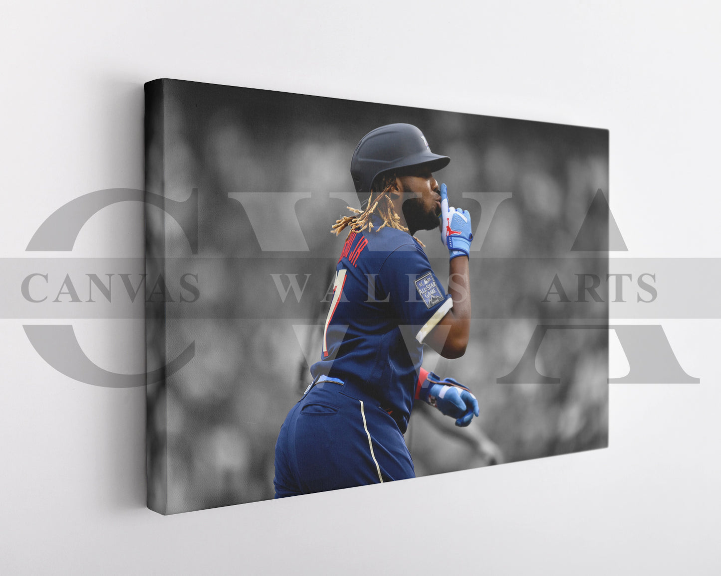 Vladimir Guerrero Black & White Canvas Art Baseball Canvas Wall Art