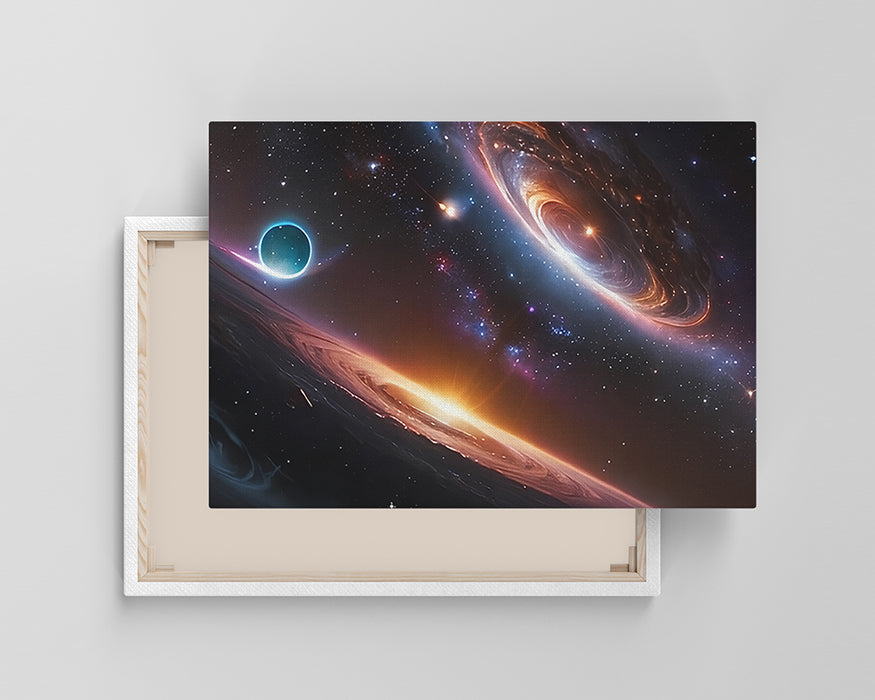 Warped Space Galaxy Canvas Wall Art