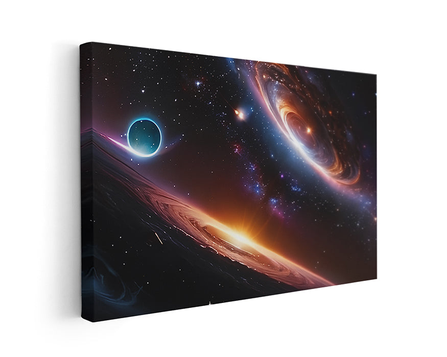 Warped Space Galaxy Canvas Wall Art