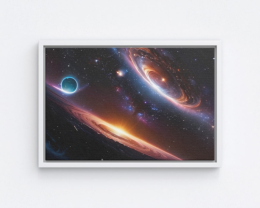 Warped Space Galaxy Canvas Wall Art