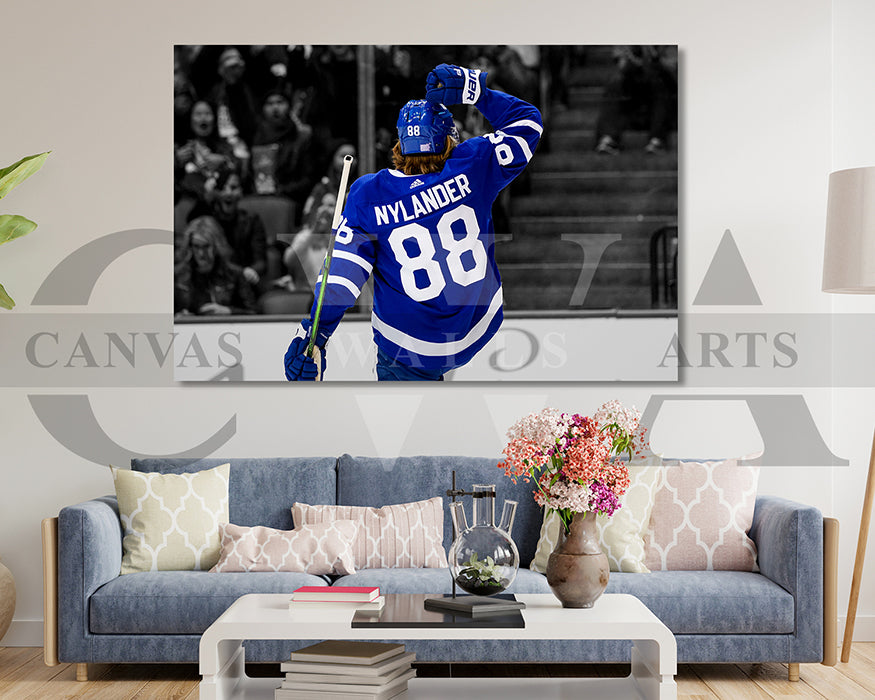 William Nylander Black & White Canvas Art Ice hockey Canvas Wall Art