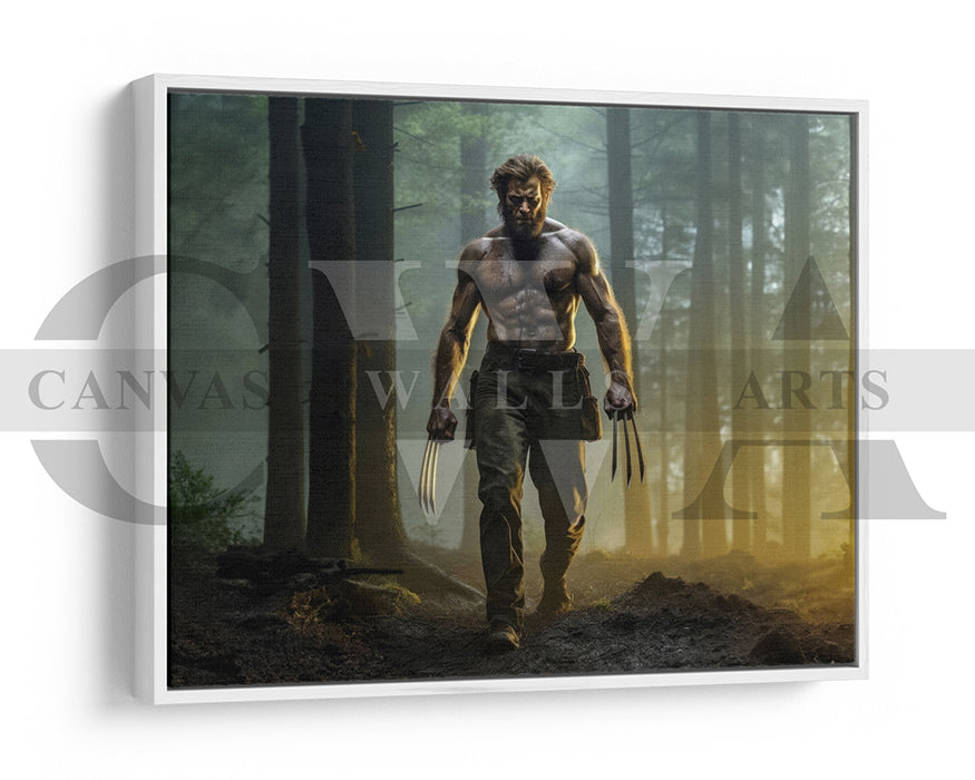 Wolverine Intense Walk With Claws Bared Canvas Wall Art