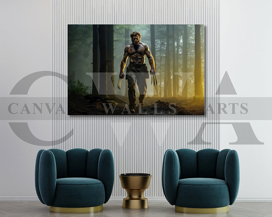Wolverine Intense Walk With Claws Bared Canvas Wall Art