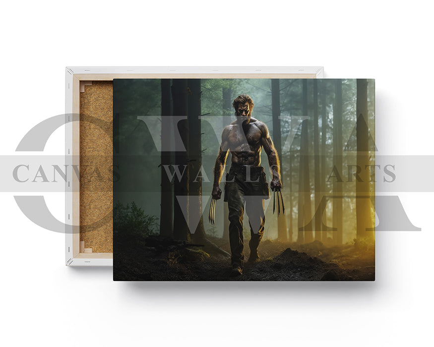 Wolverine Intense Walk With Claws Bared Canvas Wall Art
