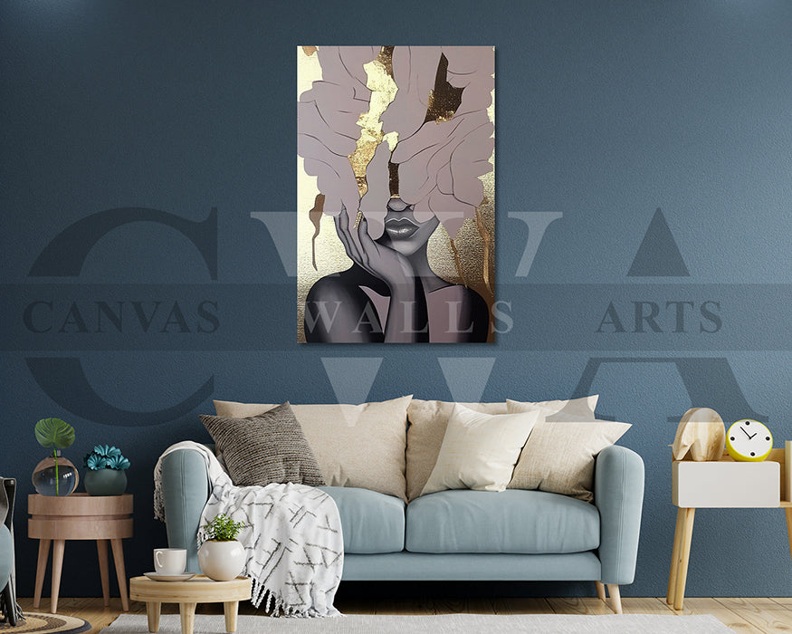 Woman Abstract Painting Canvas Print
