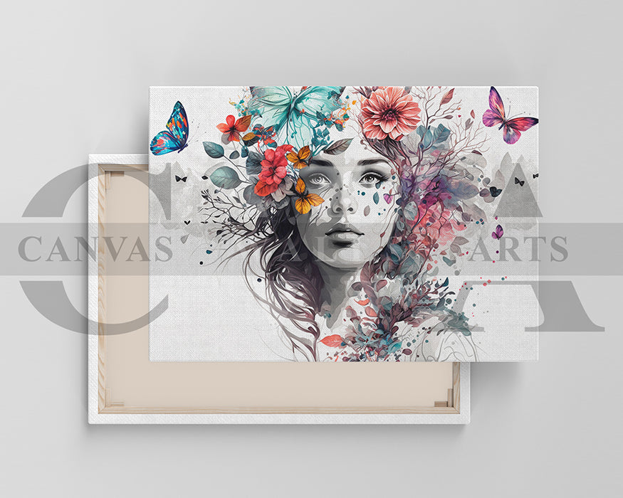 Woman Butterfly Canvas Print