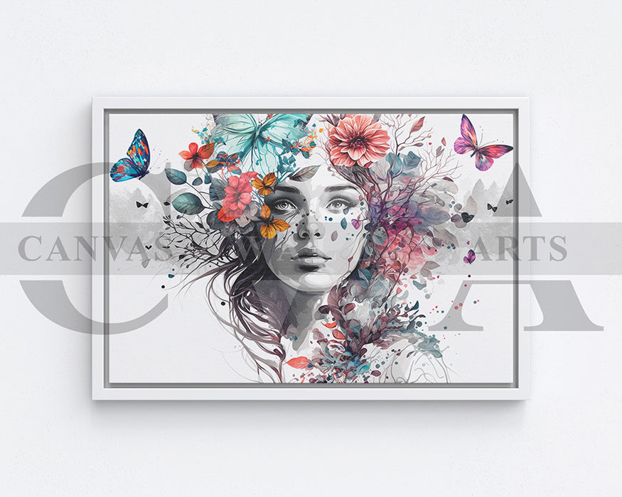 Woman Butterfly Canvas Print