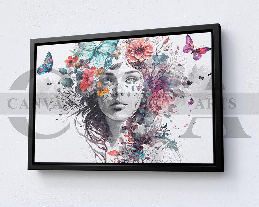 Woman Butterfly Canvas Print