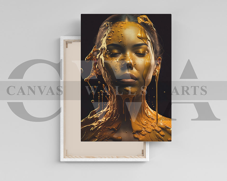 Woman Dripping Liquid Canvas Wall Art