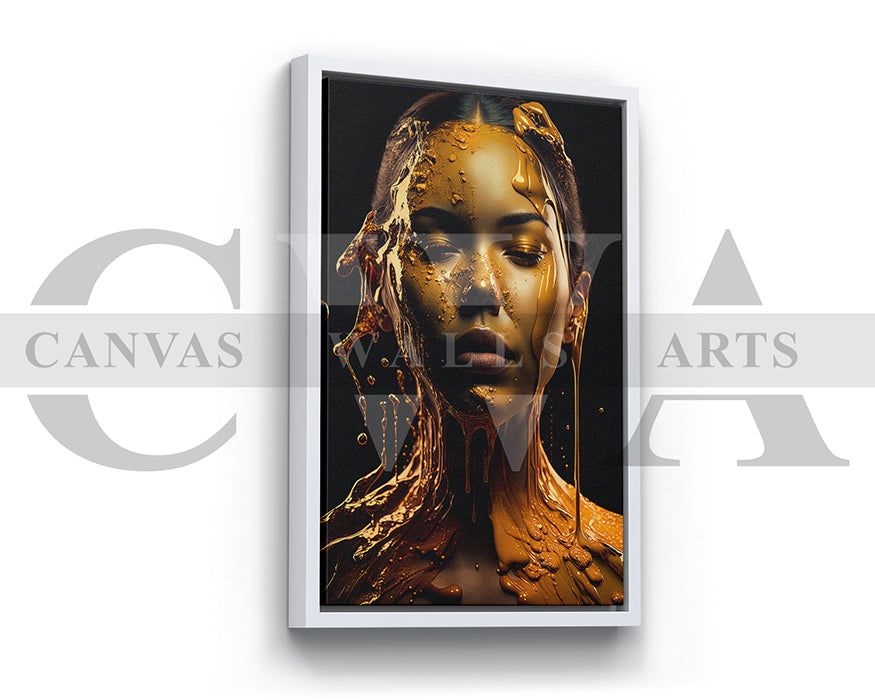 Woman Dripping Liquid Canvas Wall Art