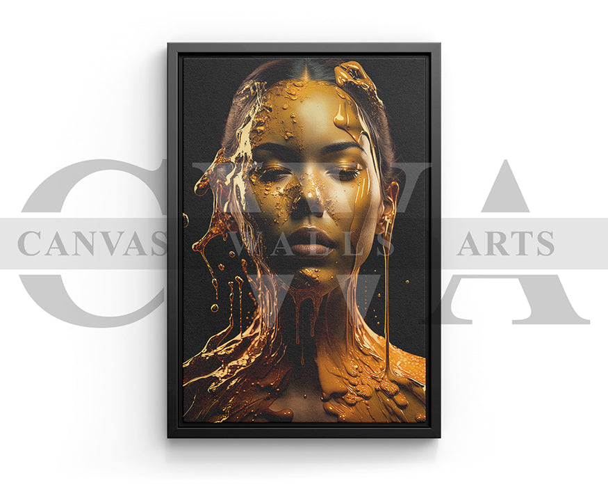 Woman Dripping Liquid Canvas Wall Art