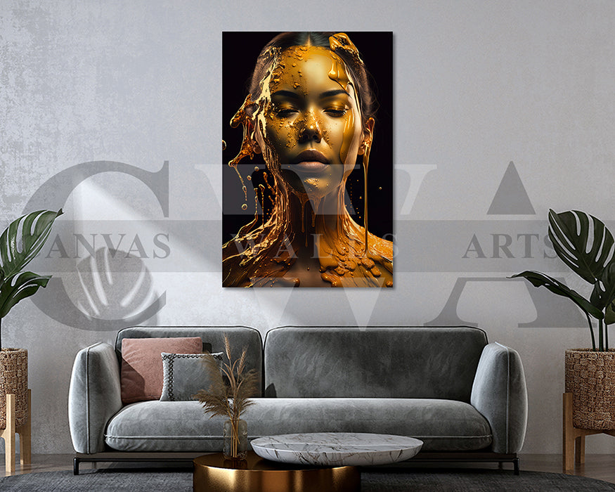 Woman Dripping Liquid Canvas Wall Art