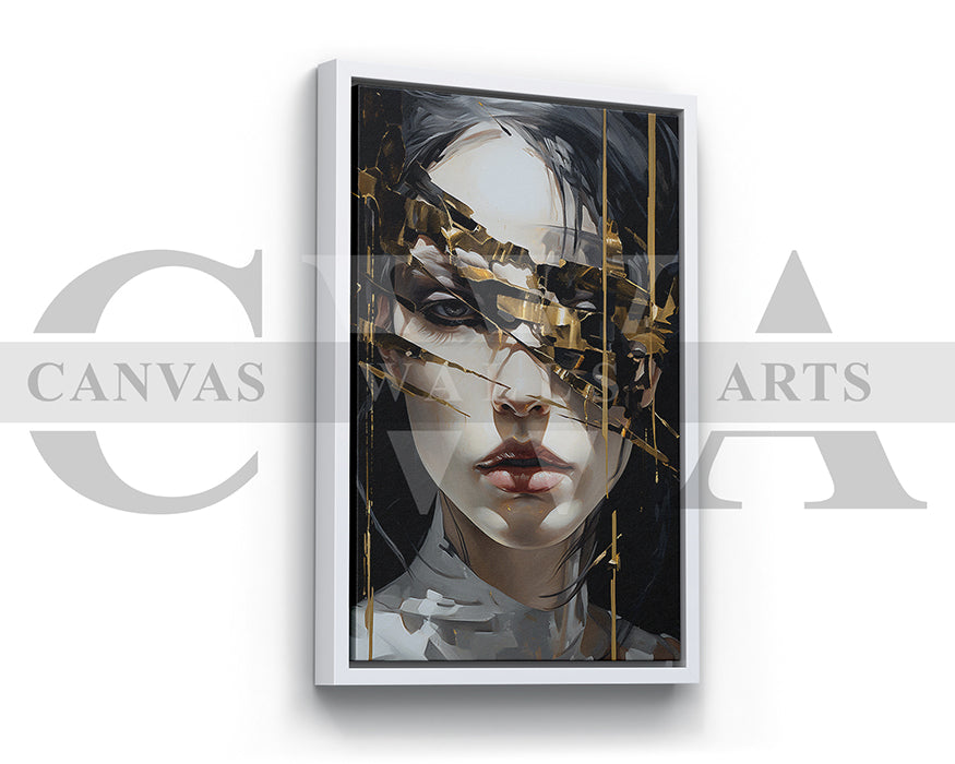 Woman Face With Gold Accents Canvas Wall Art