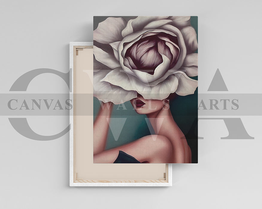 Woman Head Flower Canvas Art