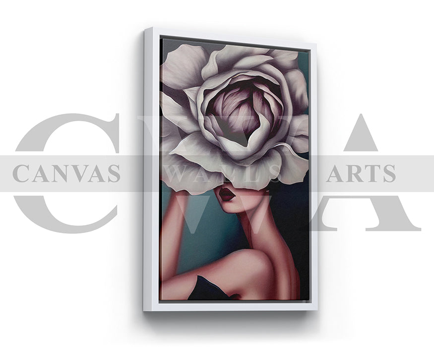 Woman Head Flower Canvas Art