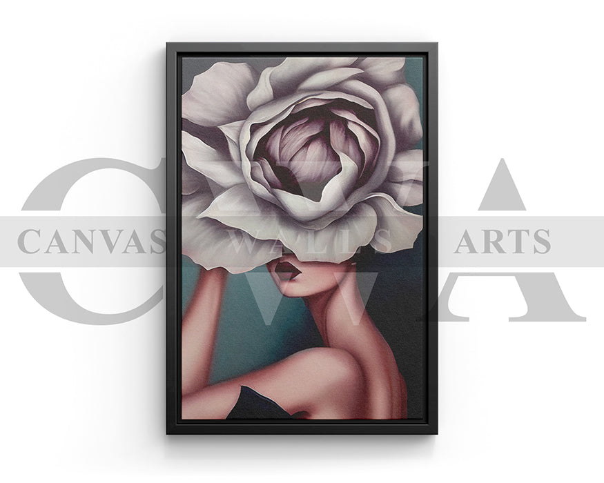 Woman Head Flower Canvas Art