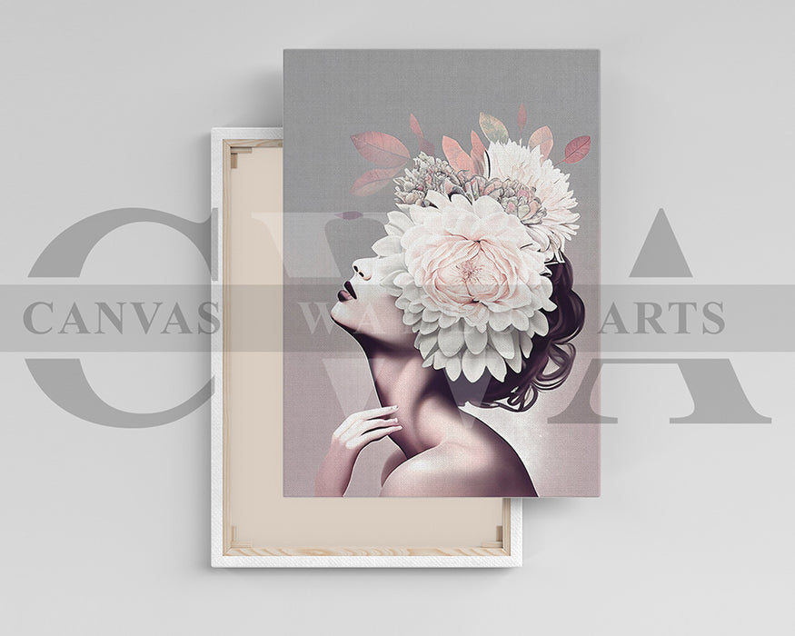 Woman Head Flower Canvas Print