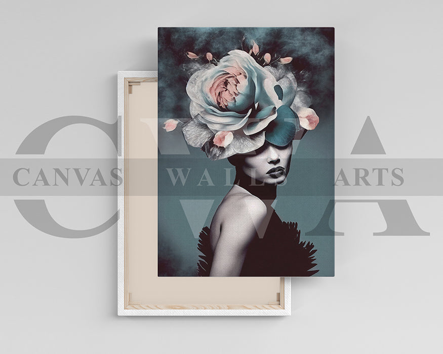 Woman Head Flower Canvas Print Home Decor