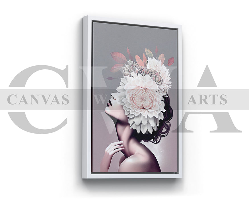 Woman Head Flower Canvas Print