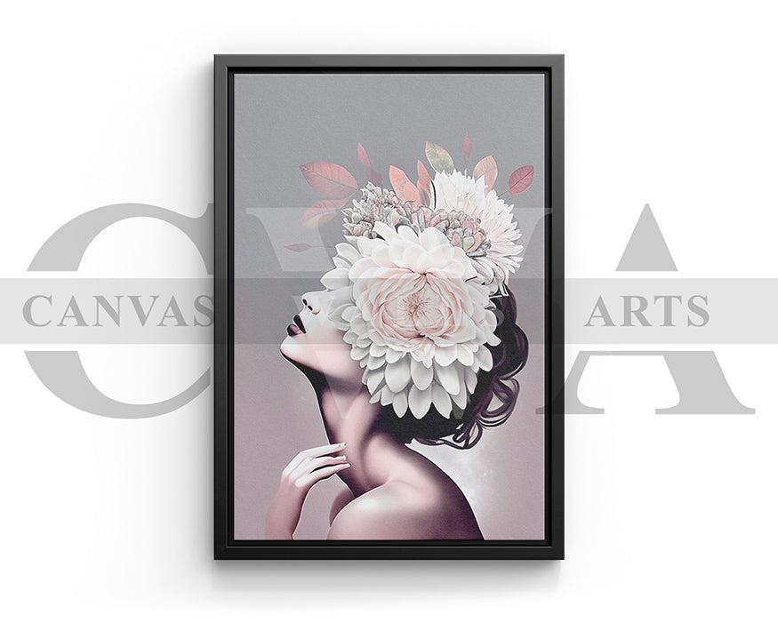 Woman Head Flower Canvas Print