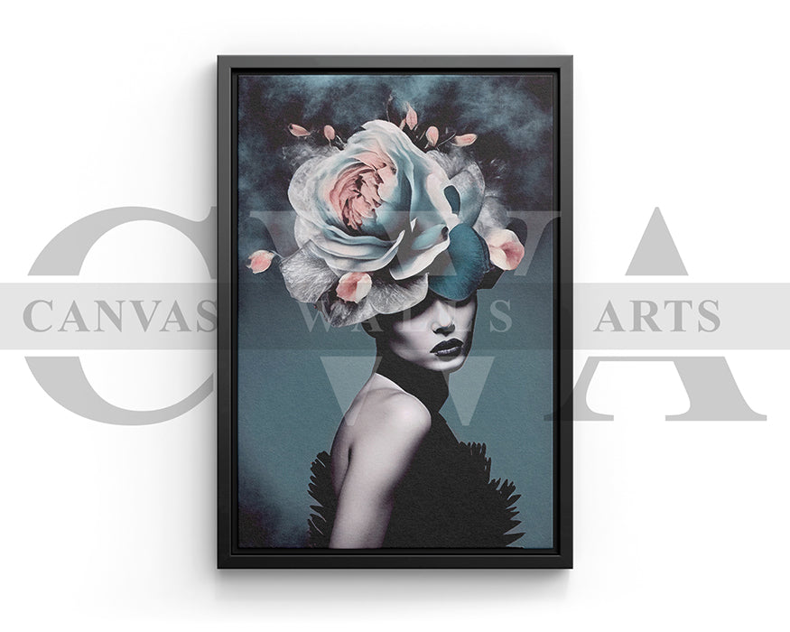 Woman Head Flower Canvas Print Home Decor