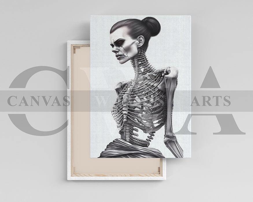 Woman Skeleton Canvas Wall Art