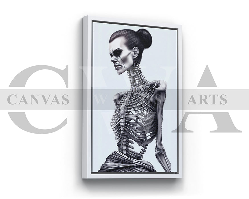 Woman Skeleton Canvas Wall Art