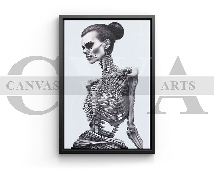 Woman Skeleton Canvas Wall Art