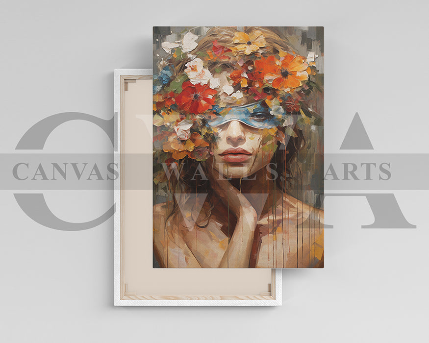 Woman With Butterfly Painting Canvas Prints