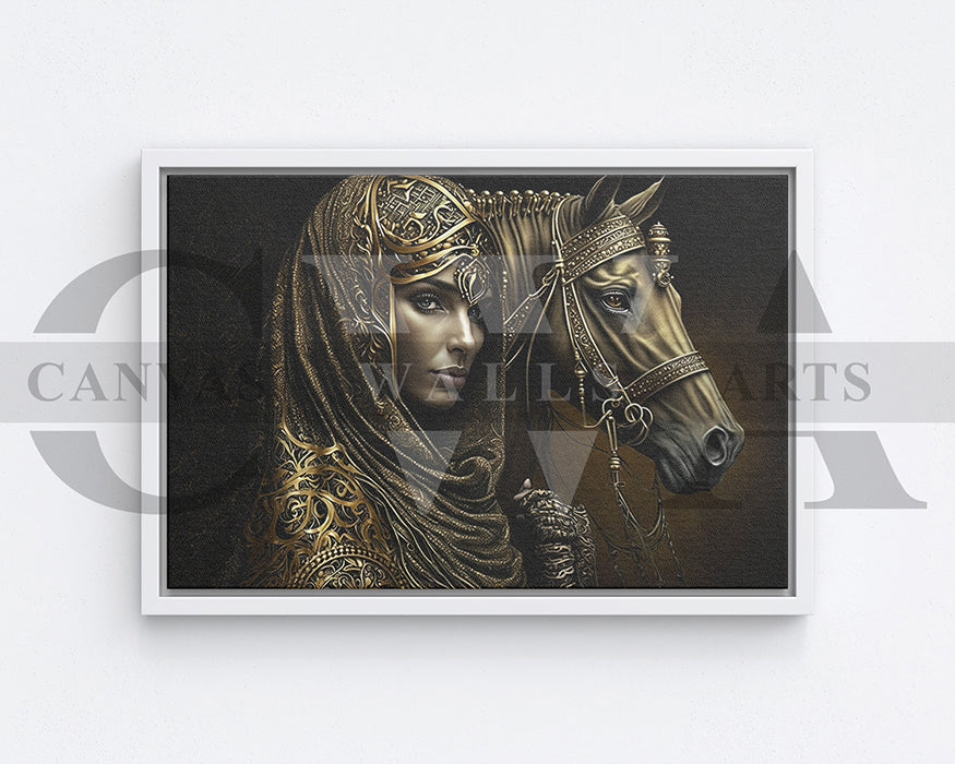 Woman With Horse Canvas Wall Art
