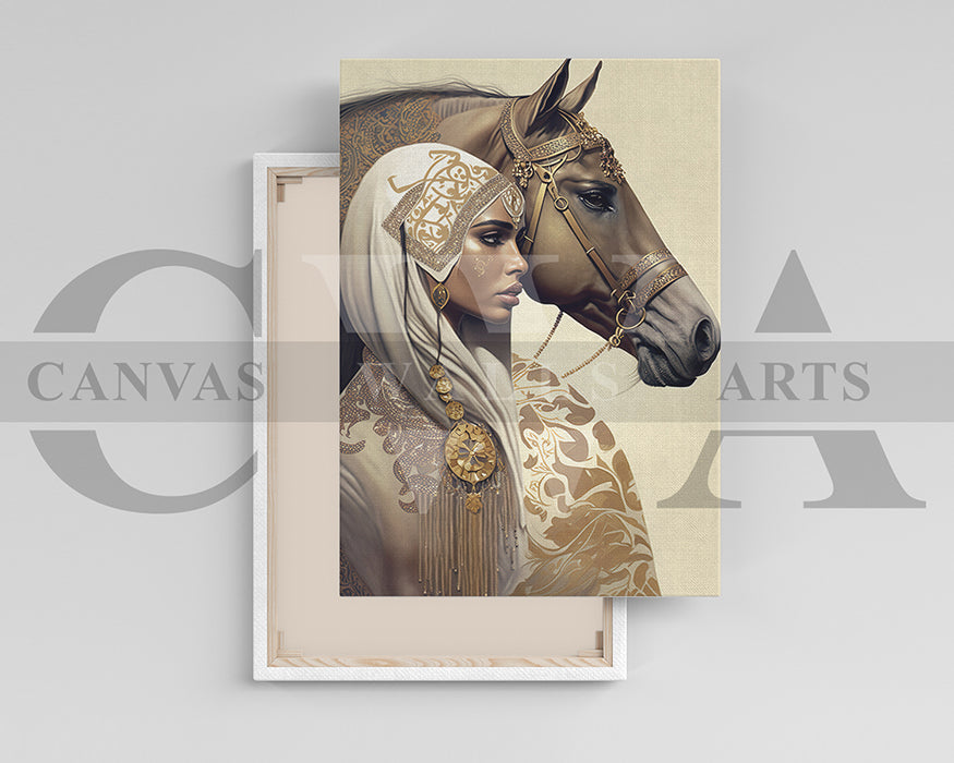 Woman and Horse Canvas Wall Art