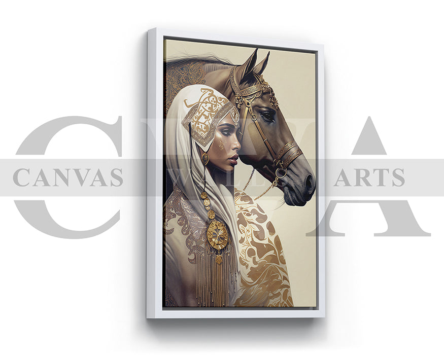 Woman and Horse Canvas Wall Art