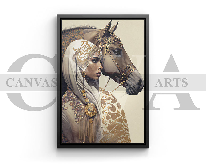 Woman and Horse Canvas Wall Art