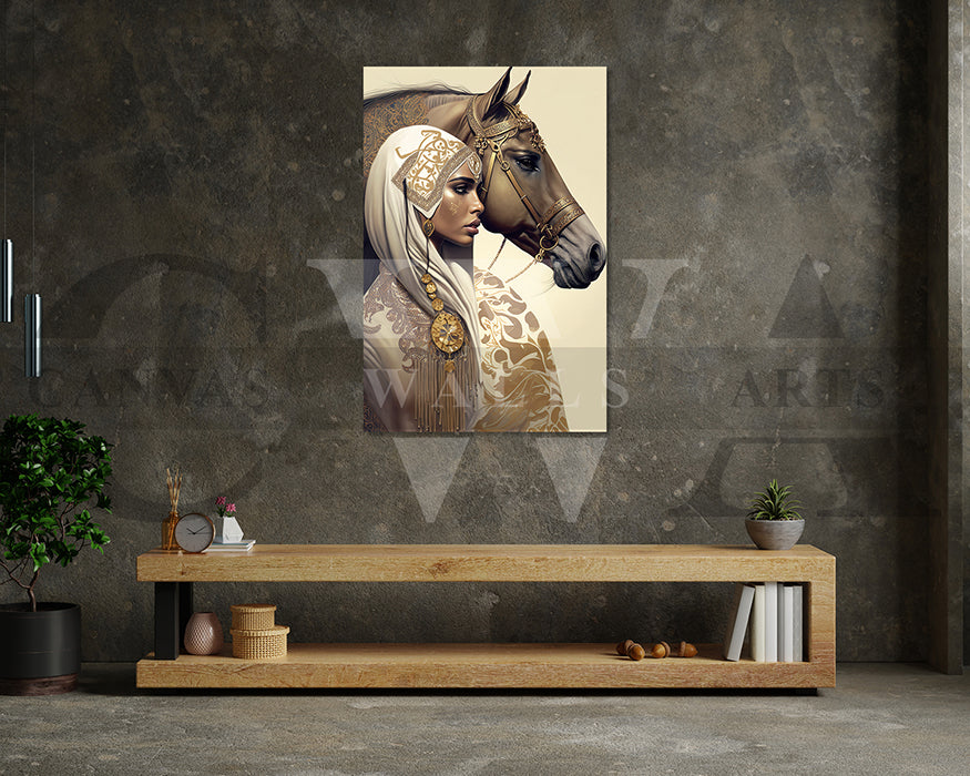 Woman and Horse Canvas Wall Art
