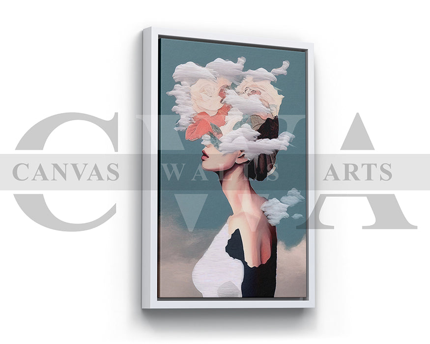 Woman with Floral Headpiece Canvas Wall Art