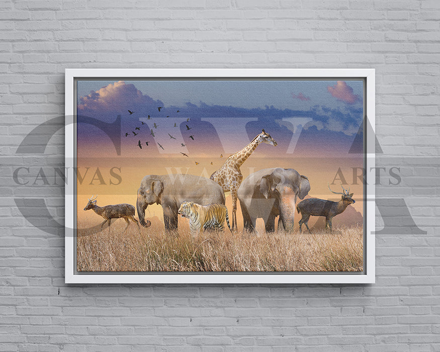World Wildlife Canvas Wall Art Animal Poster Print
