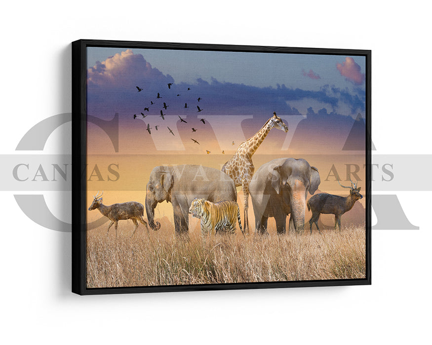 World Wildlife Canvas Wall Art Animal Poster Print