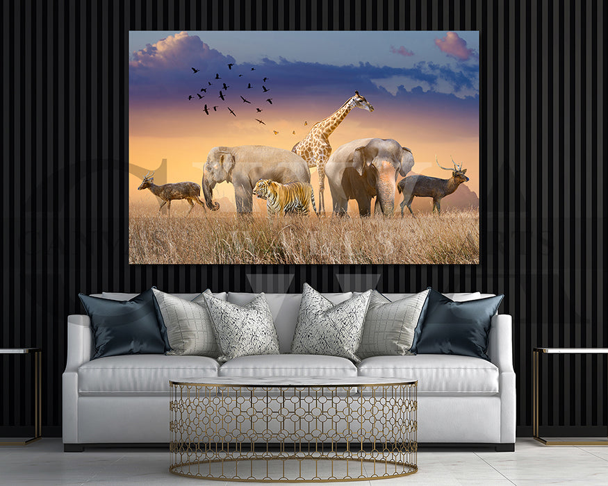World Wildlife Canvas Wall Art Animal Poster Print