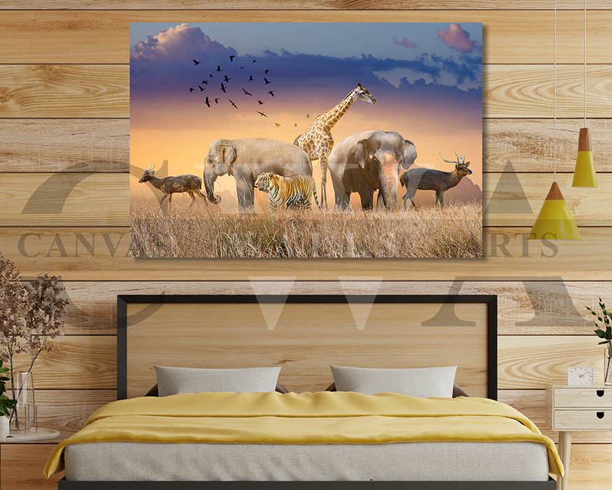 World Wildlife Canvas Wall Art Animal Poster Print