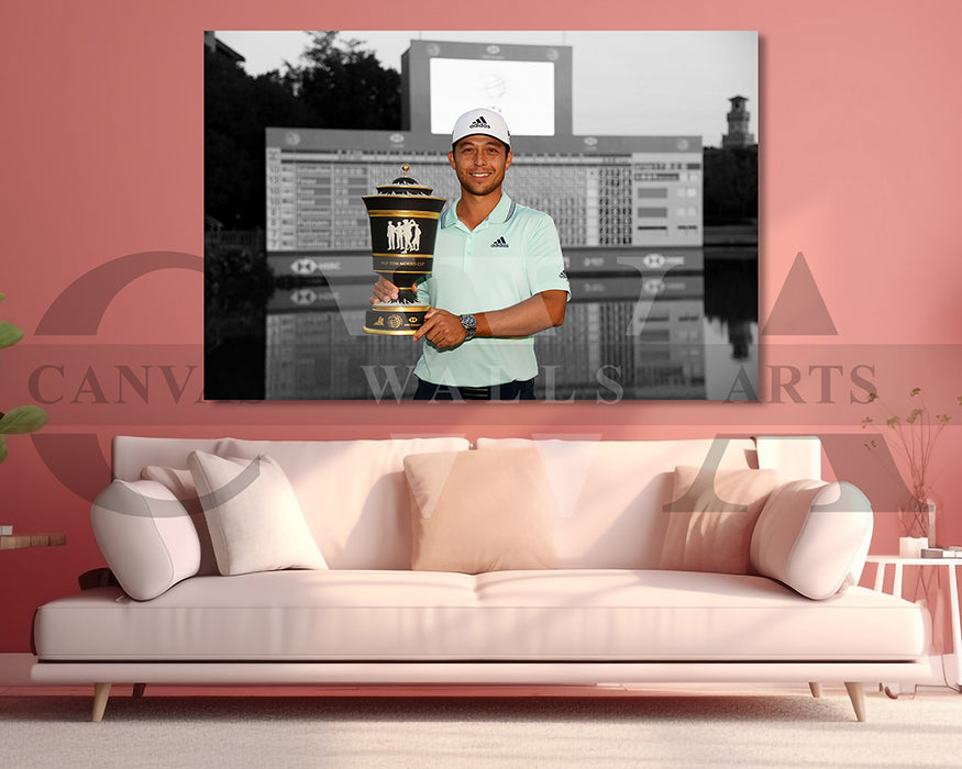 Xander Schauffele Black & White Canvas Art Golf Canvas Wall Art
