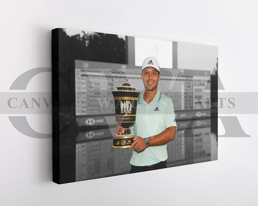 Xander Schauffele Black & White Canvas Art Golf Canvas Wall Art