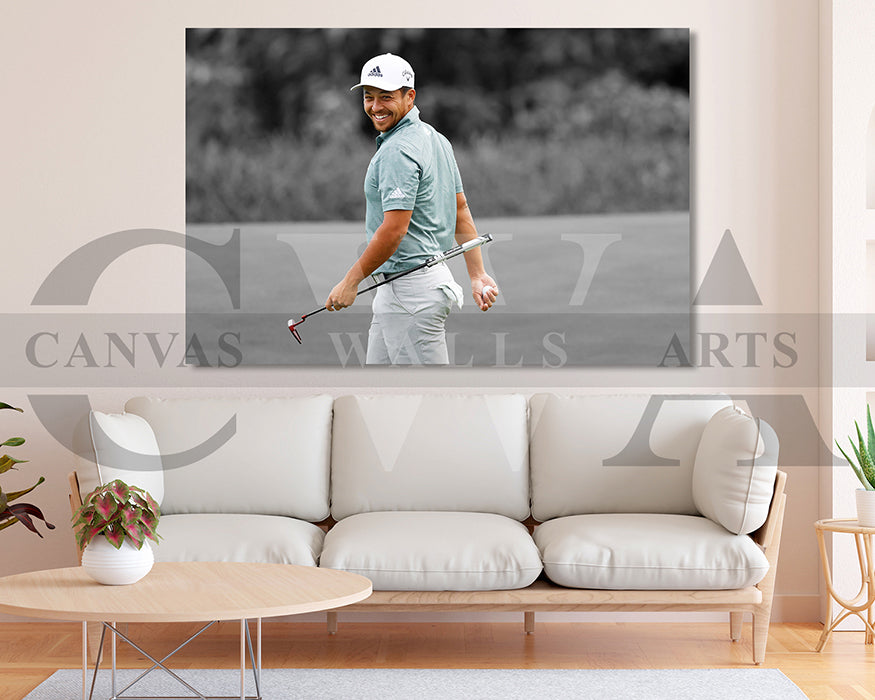 Xander Schauffele Black & White Canvas Art Golf Canvas Wall Art