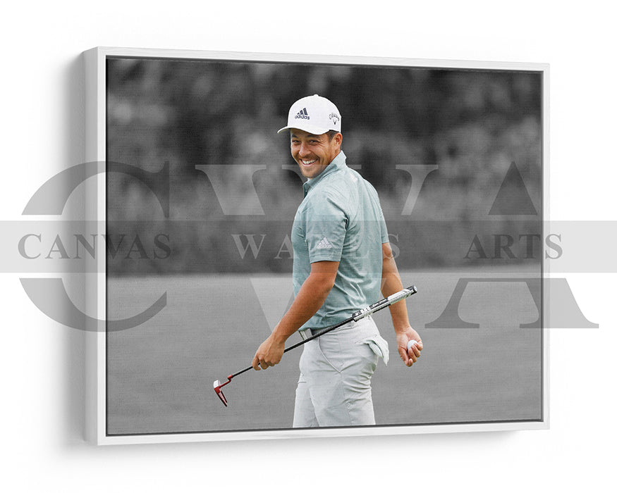 Xander Schauffele Black & White Canvas Art Golf Canvas Wall Art