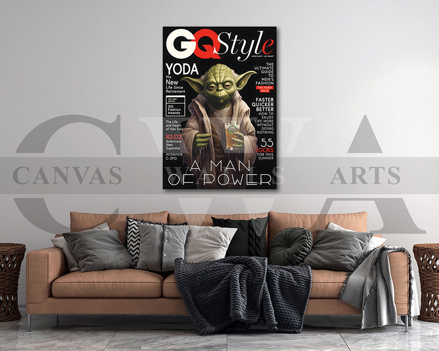 Yoda A Man Of Power Canvas Wall Art