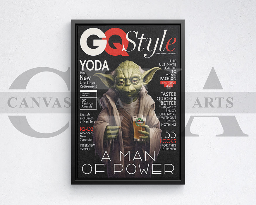 Yoda A Man Of Power Canvas Wall Art