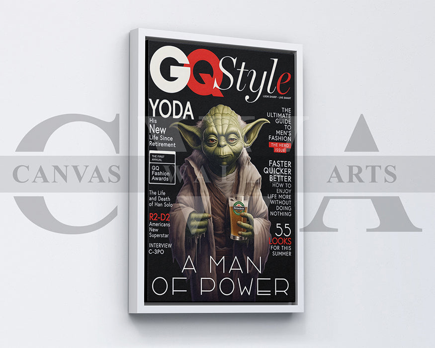 Yoda A Man Of Power Canvas Wall Art