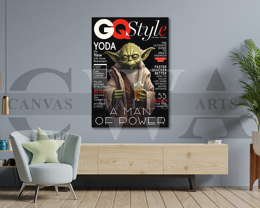 Yoda A Man Of Power Canvas Wall Art