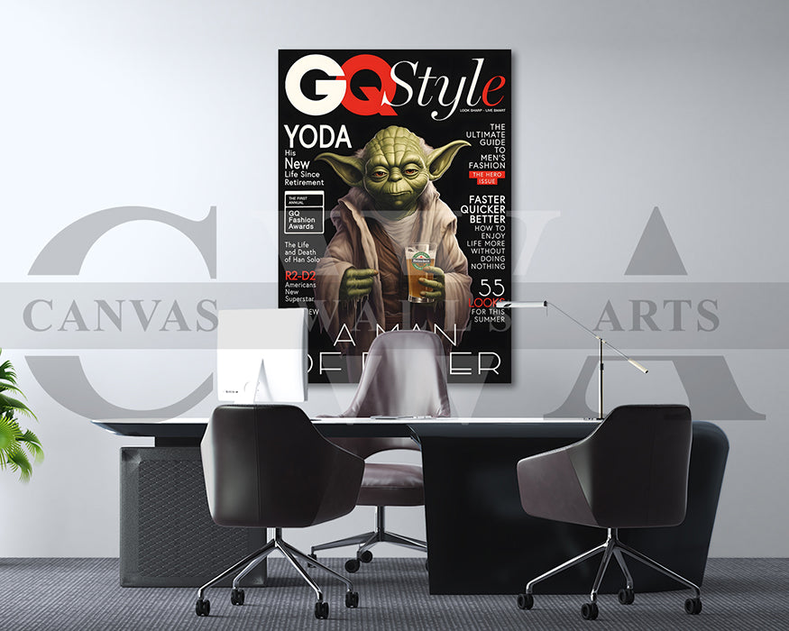 Yoda A Man Of Power Canvas Wall Art